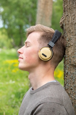 Logo trade promotional products picture of: Bamboo wireless headphone
