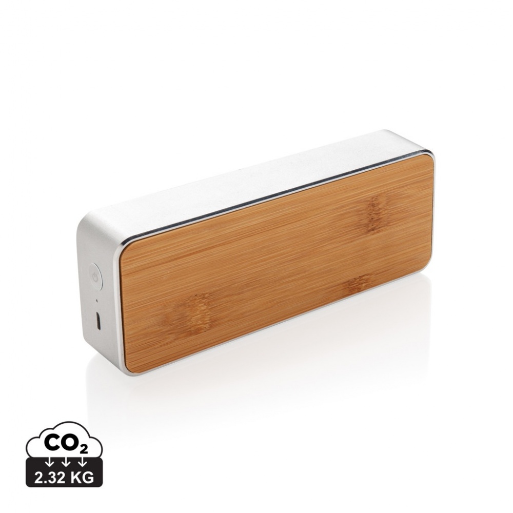 Logo trade promotional merchandise picture of: Nevada Bamboo 3W wireless speaker