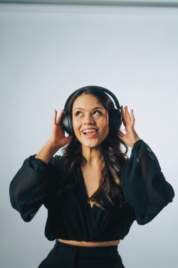 Logotrade promotional giveaway image of: Urban Vitamin Cupertino RCS rplastic ANC headphone