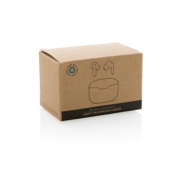 Logo trade promotional item photo of: RCS recycled plastic Liberty Pro wireless earbuds