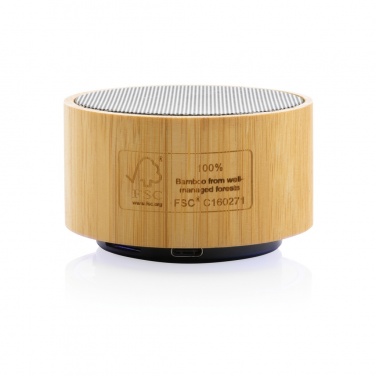 Logo trade promotional products picture of: RCS recycled plastic and bamboo 3W wireless speaker