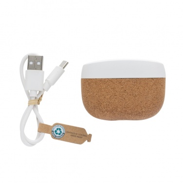 Logo trade promotional giveaways picture of: Oregon RCS recycled plastic and cork TWS earbuds