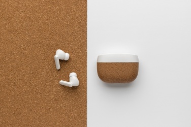 Logo trade promotional giveaways picture of: Oregon RCS recycled plastic and cork TWS earbuds
