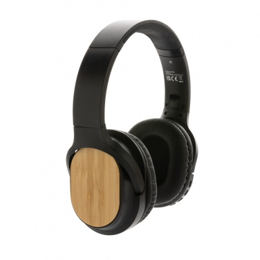 Logo trade corporate gift photo of: RCS and bamboo Elite Foldable wireless headphone