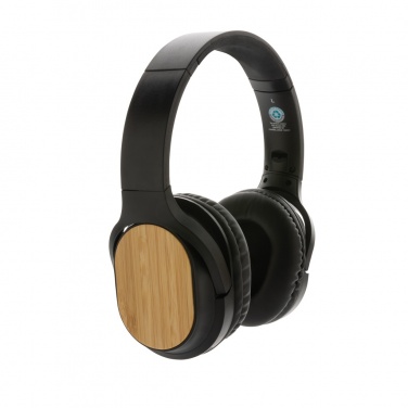 Logo trade corporate gifts image of: RCS and bamboo Elite Foldable wireless headphone
