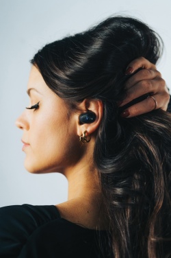 Logo trade promotional merchandise image of: Urban Vitamin Palm Springs RCS rplastic ENC earbuds