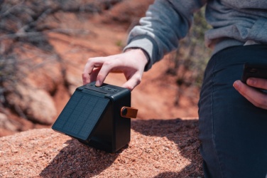 Logo trade promotional giveaway photo of: Skywave RCS recycled plastic solar speaker 12W