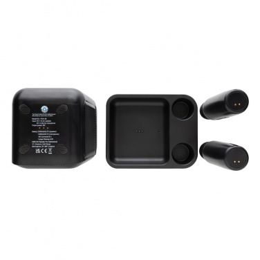 Logo trade promotional gifts picture of: Singvibe RCS recycled plastic karaoke set with double mic