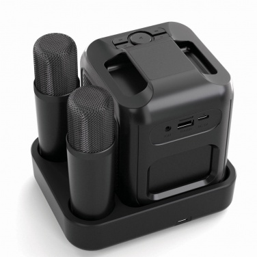 Logo trade promotional gifts picture of: Singvibe RCS recycled plastic karaoke set with double mic