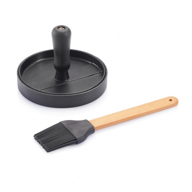Logo trade advertising product photo of: BBQ set with hamburger press and brush
