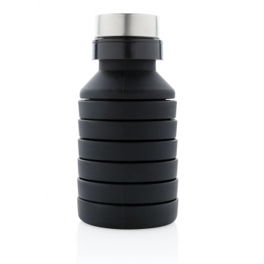 Logo trade promotional products picture of: Leakproof collapsible silicone bottle with lid