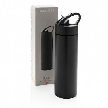Logo trade corporate gifts picture of: Sport bottle with straw