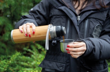 Logo trade advertising product photo of: Bamboo vacuum travel flask