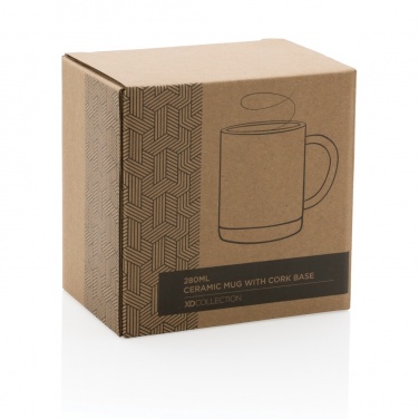 Logo trade corporate gift photo of: Ceramic mug with cork base 280ml