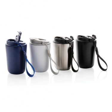Logo trade promotional products image of: Cuppa RCS re-steel vacuum tumbler with lanyard