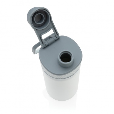 Logo trade business gifts image of: Vacuum stainless steel bottle with sports lid 550ml