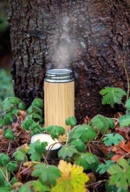 Logo trade promotional items picture of: Leak proof bamboo vacuum bottle