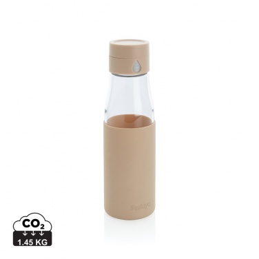 Logo trade promotional merchandise photo of: Ukiyo glass hydration tracking bottle with sleeve