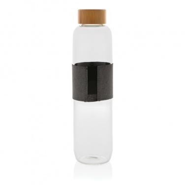 Logo trade advertising products image of: Impact borosilicate glass bottle with bamboo lid