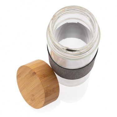 Logotrade advertising product image of: Impact borosilicate glass bottle with bamboo lid