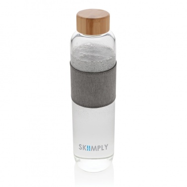 Logo trade advertising products picture of: Impact borosilicate glass bottle with bamboo lid