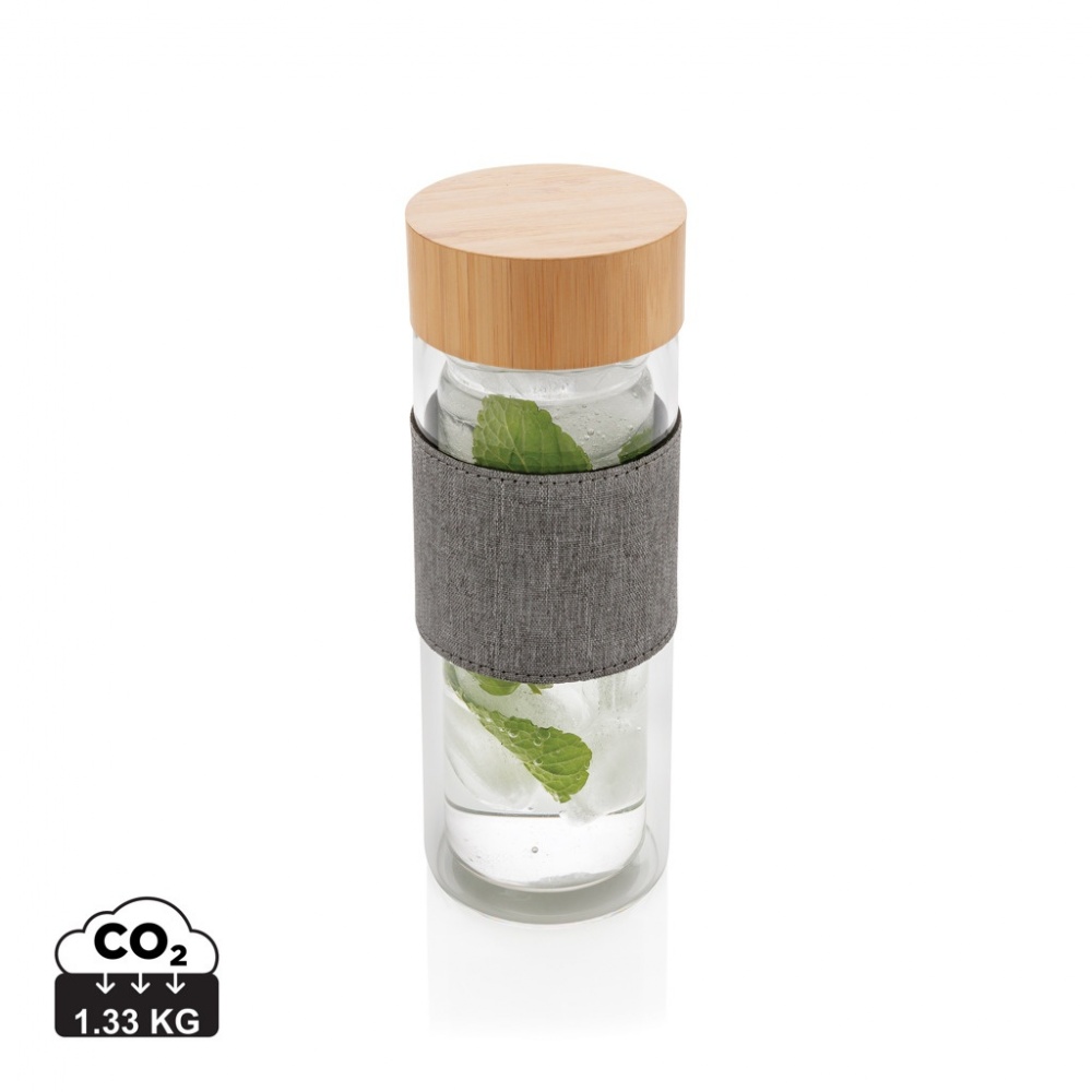 Logo trade advertising products image of: Impact double wall borosilicate glass bottle