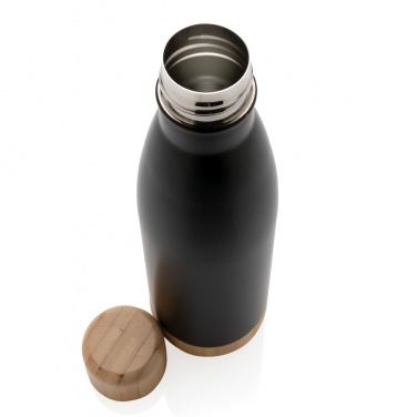 Logo trade corporate gifts picture of: Vacuum stainless steel bottle with bamboo lid and bottom