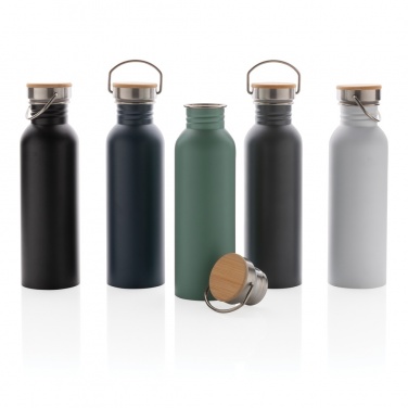 Logotrade promotional item picture of: Modern stainless steel bottle with bamboo lid