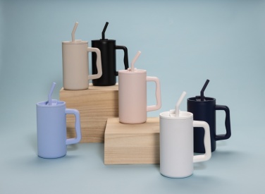 Logo trade promotional items image of: Cube RCS certified recycled steel mug 800ml