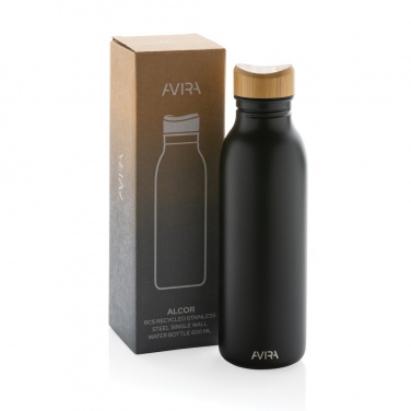 Logo trade promotional gift photo of: Avira Alcor RCS Re-steel single wall water bottle 600 ML