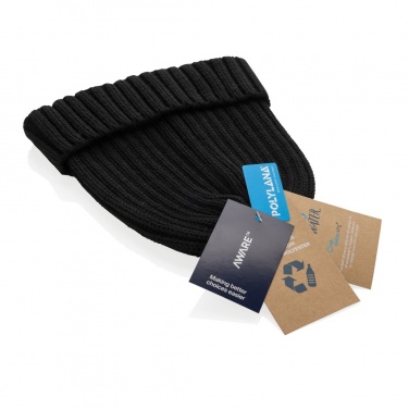 Logo trade promotional giveaway photo of: Kennedi AWARE™ Polylana® beanie with large rib