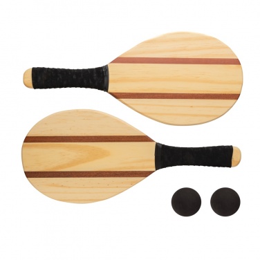 Logo trade promotional merchandise image of: Wooden frescobol tennis set