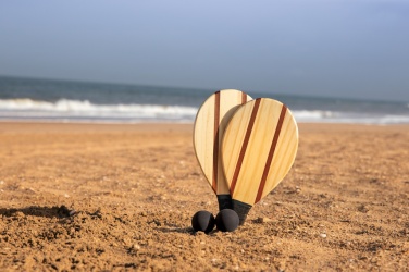 Logo trade advertising products image of: Wooden frescobol tennis set