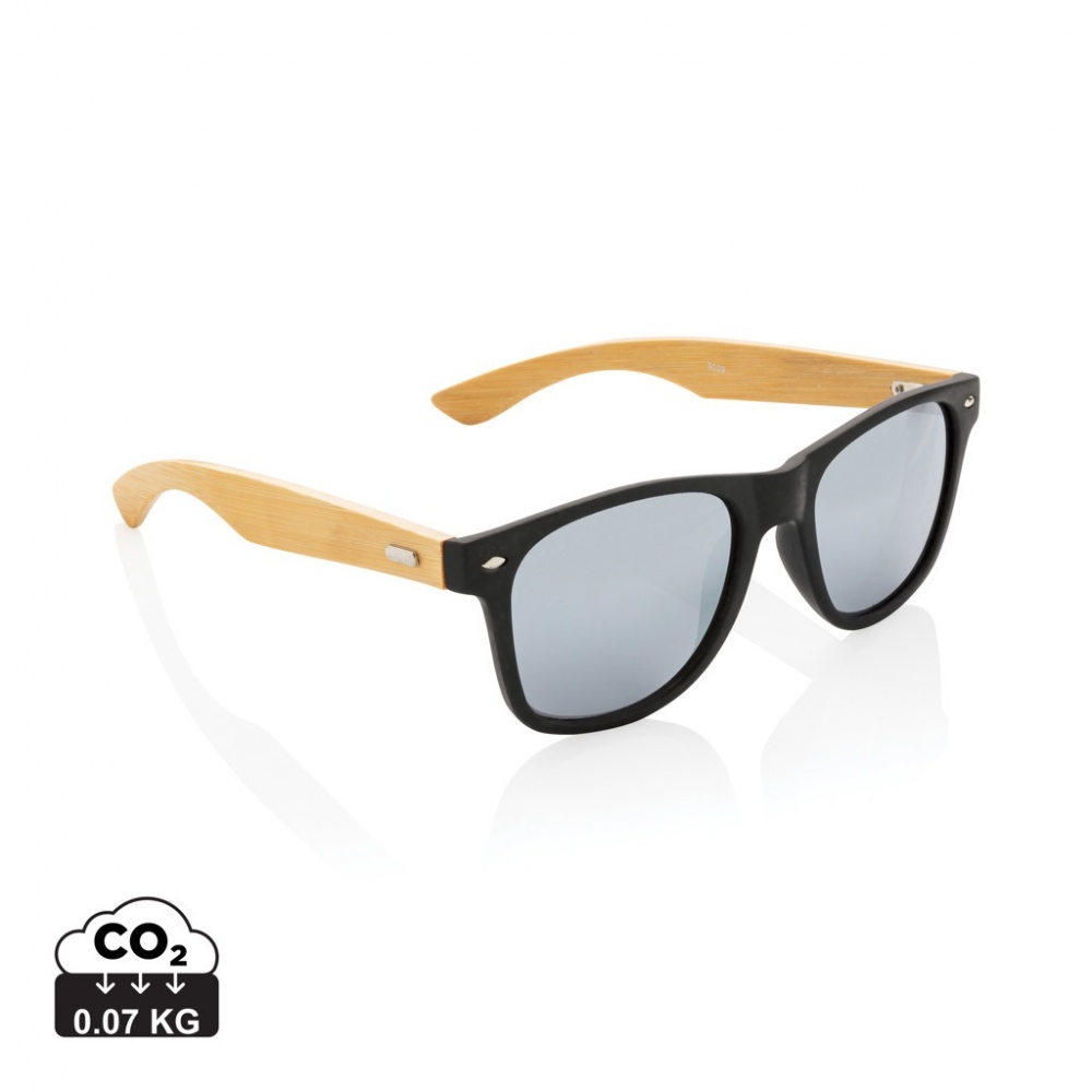 Logotrade promotional merchandise picture of: Bamboo and RCS recycled plastic sunglasses