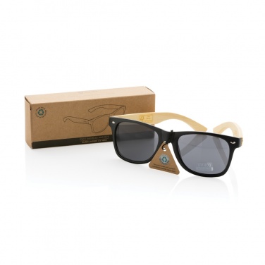 Logo trade promotional item photo of: Bamboo and RCS recycled plastic sunglasses