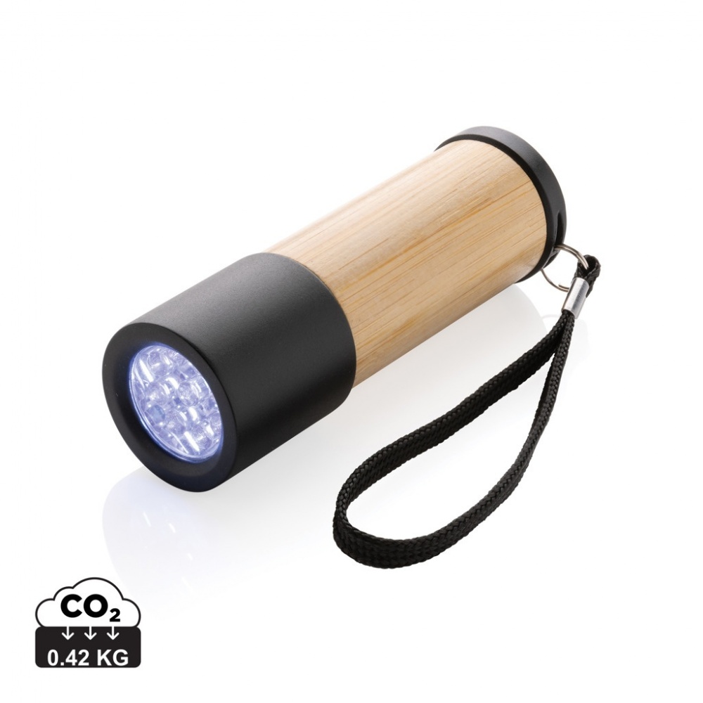 Logo trade promotional giveaways picture of: Bamboo and RCS certfied recycled plastic torch