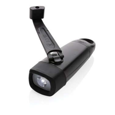 Logo trade promotional giveaways image of: Lightwave RCS rplastic USB-rechargeable torch with crank
