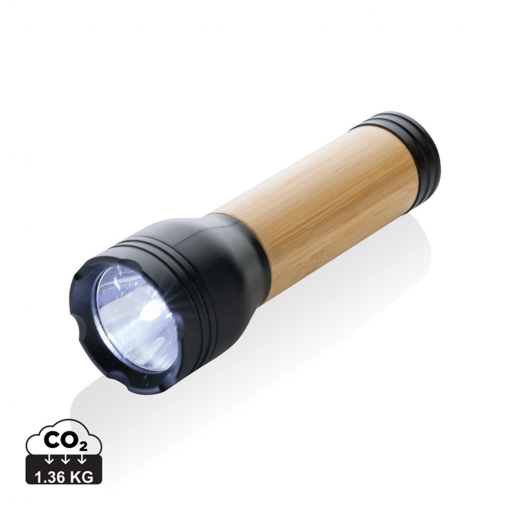Logotrade advertising products photo of: Lucid 3W RCS certified recycled plastic & bamboo torch