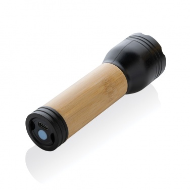 Logo trade promotional merchandise image of: Lucid 3W RCS certified recycled plastic & bamboo torch