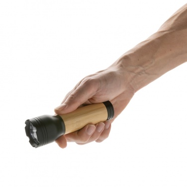 Logotrade promotional item picture of: Lucid 3W RCS certified recycled plastic & bamboo torch