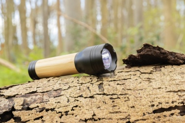 Logo trade promotional gift photo of: Lucid 3W RCS certified recycled plastic & bamboo torch