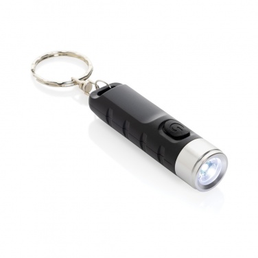 Logotrade promotional merchandise image of: Globix RCS recycled plastic USB re-chargeable keychain torch