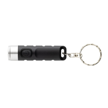 Logo trade promotional gifts image of: Globix RCS recycled plastic USB re-chargeable keychain torch