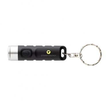 Logotrade business gift image of: Globix RCS recycled plastic USB re-chargeable keychain torch