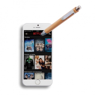 Logo trade promotional items image of: Bamboo stylus pen