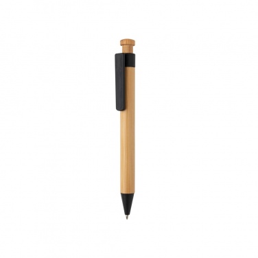 Logo trade promotional merchandise photo of: Bamboo pen with wheatstraw clip