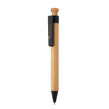 Logo trade corporate gifts picture of: Bamboo pen with wheatstraw clip