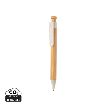 Logotrade advertising products photo of: Bamboo pen with wheatstraw clip