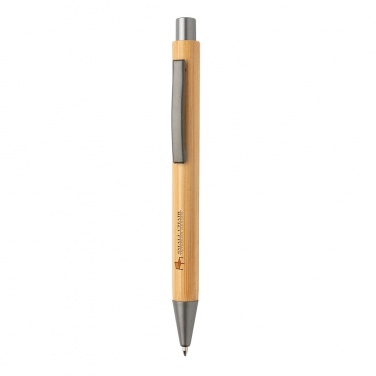 Logo trade promotional gift photo of: Slim design bamboo pen
