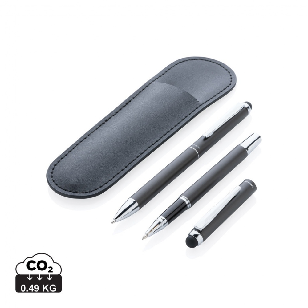 Logo trade business gift photo of: Swiss Peak deluxe pen set in PU pouch
